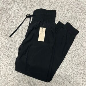 Black Jogger Track Pants with Drawstring Waist